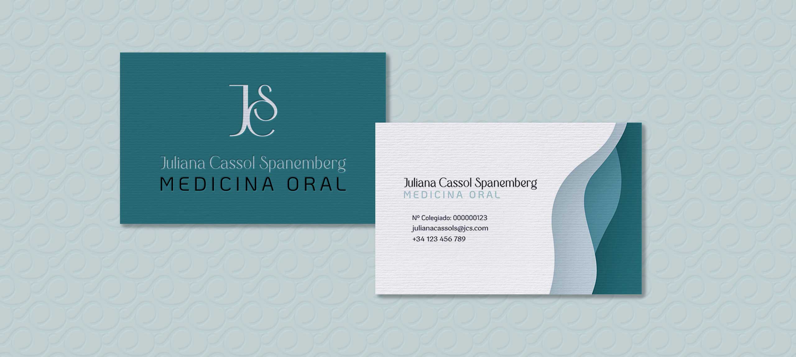 Desarrollo de branding. Identidad visual para doctora dentista, tarjeta de visita